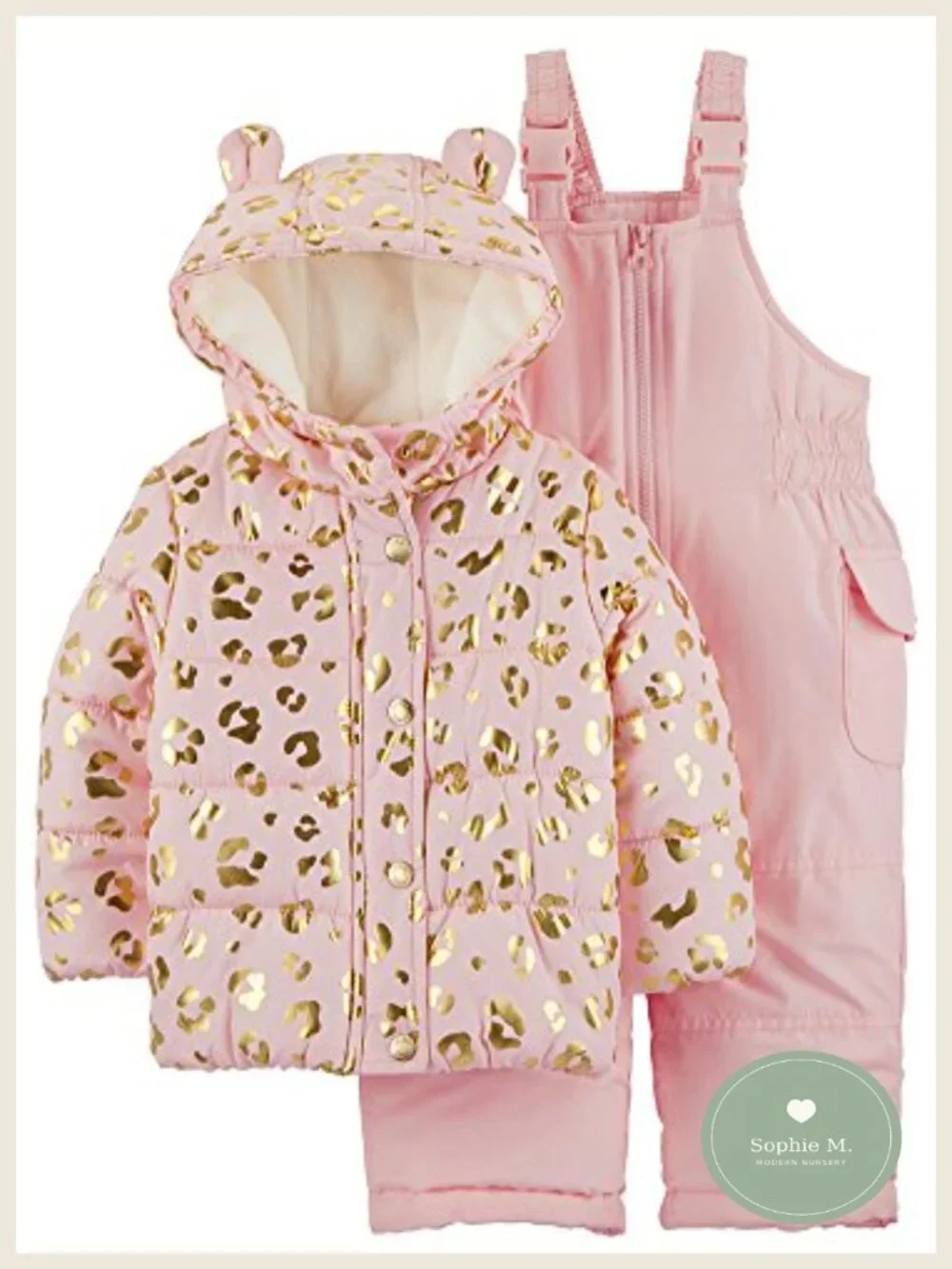 Kids 2-Piece Heavyweight Printed Snowsuit with Ears - Winter Set